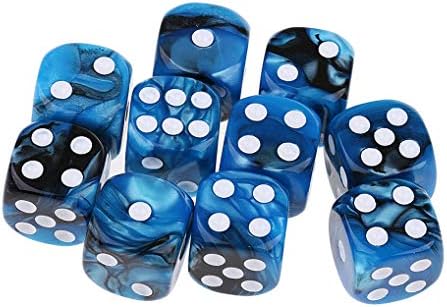 16mm D6 dice, blue/black
